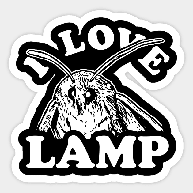I Love Lamp Moth Sticker by dumbshirts